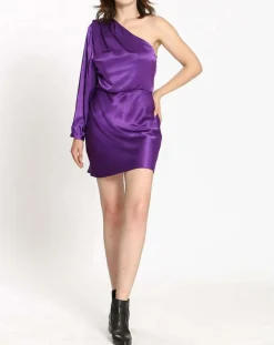 Femme See u Soon Robes^Robe satinée Romane purple