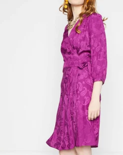 Femme La Petite Etoile Robes^Robe Shima broderies ton sur ton violette