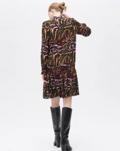 Femme Caroll Robes^Robe Sybil imprimée cognac