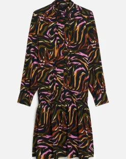 Femme Caroll Robes^Robe Sybil imprimée cognac