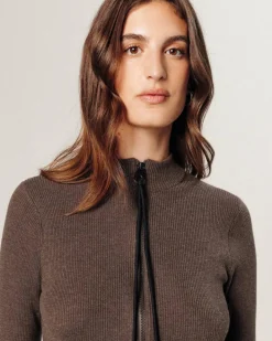 Robe Thalia fermeture éclair marron havane-Rodier Discount
