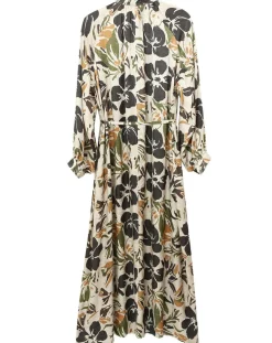 Femme See u Soon Robes^Robe toucher doux Maya imprimée vert/ocre/beige