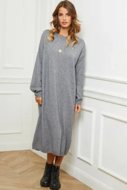 Robe Victoire Grise-Fleur de cachemire Best