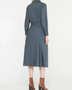 Femme Jodhpur Robes^Robe-Chemise Pom gris foncé
