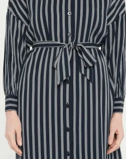 Femme Jodhpur Robes^Robe-Chemise Pimi à rayures bleu marine