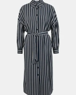 Femme Jodhpur Robes^Robe-Chemise Pimi à rayures bleu marine