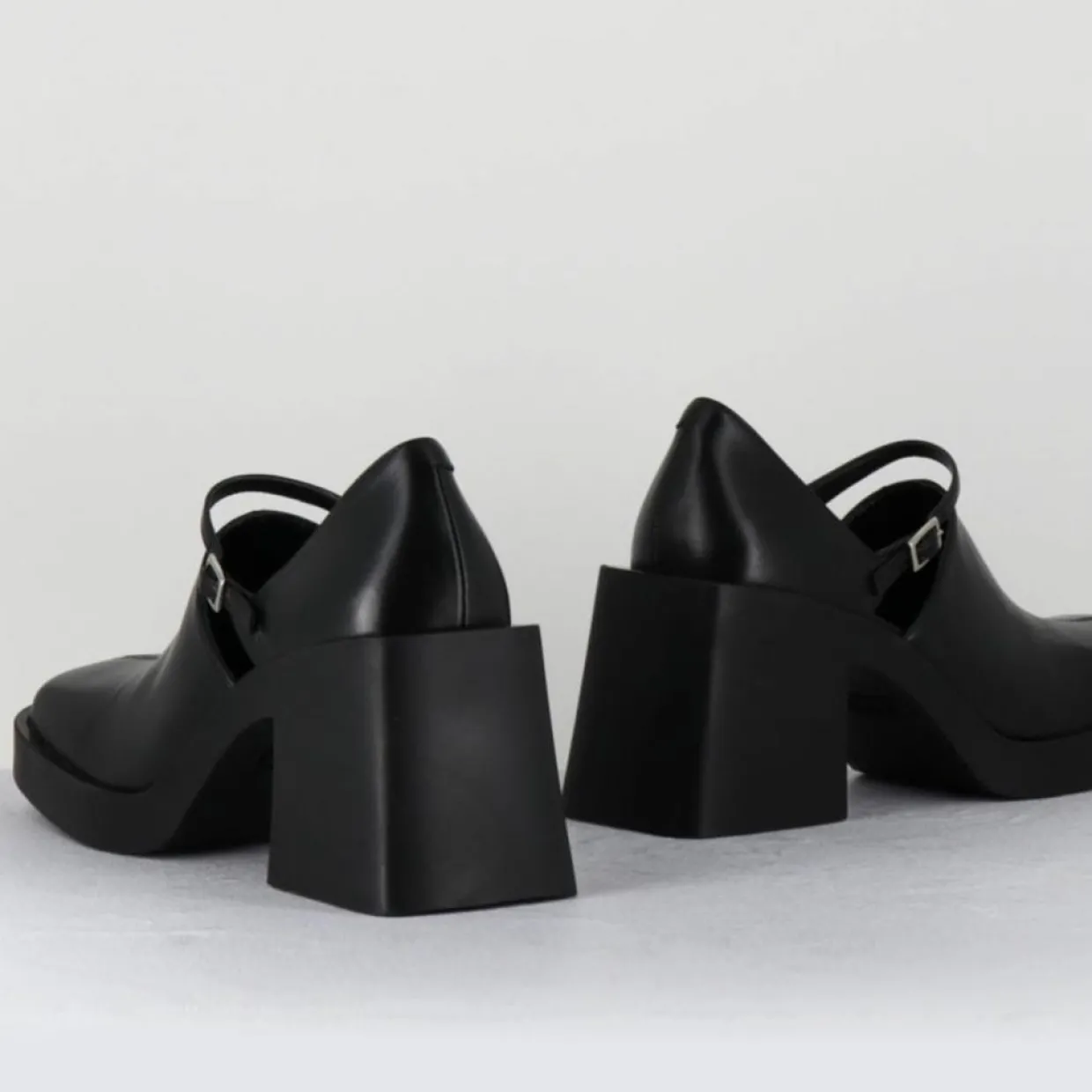 Femme Justine Clenquet Sandales À Talons^Sabots en Cuir Kim noirs - Talon 8 cm
