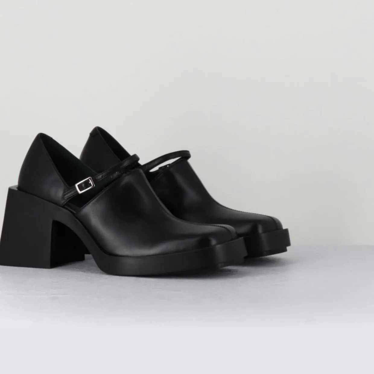 Femme Justine Clenquet Sandales À Talons^Sabots en Cuir Kim noirs - Talon 8 cm