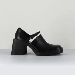 Femme Justine Clenquet Sandales À Talons^Sabots en Cuir Kim noirs - Talon 8 cm