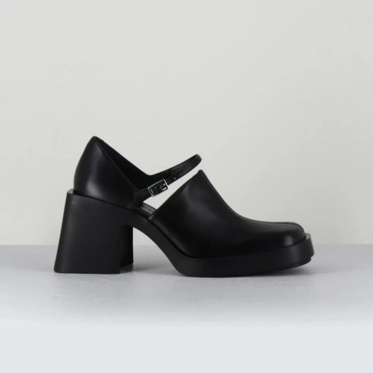 Femme Justine Clenquet Sandales À Talons^Sabots en Cuir Kim noirs - Talon 8 cm