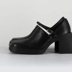 Femme Justine Clenquet Sandales À Talons^Sabots en Cuir Kim noirs - Talon 8 cm