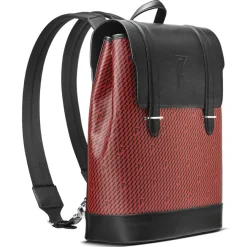 Femme Maison Faret Sacs^Sac à dos en Toile enduite & Cuir Ferret rouge/noir - 40x29x13 cm