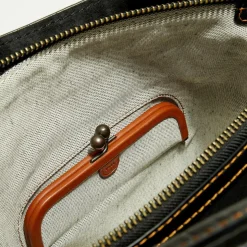 Femme Coach Sacs^Sac à main en Cuir Rogue imprimé bleu foncé - 24.9x13.9x30.9 cm