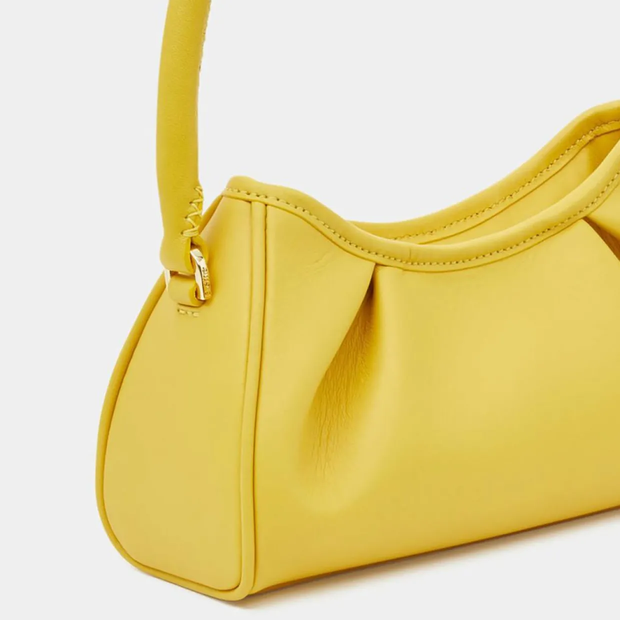 Sac à main en Cuir Small Dimple jaune 13x23x8,5 cm-Elleme