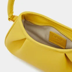 Sac à main en Cuir Small Dimple jaune 13x23x8,5 cm-Elleme