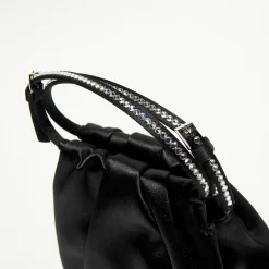 Sac à main en Soie cristal Vittoria noir - 16.5x16x7 cm-Amina Muaddi Sale