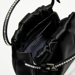 Sac à main en Soie cristal Vittoria noir - 16.5x16x7 cm-Amina Muaddi Sale
