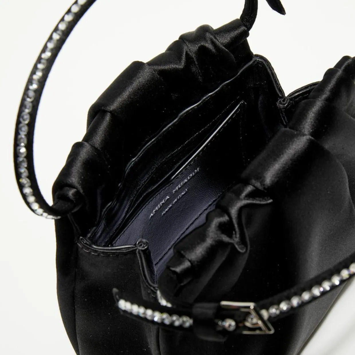 Sac à main en Soie cristal Vittoria noir - 16.5x16x7 cm-Amina Muaddi Sale