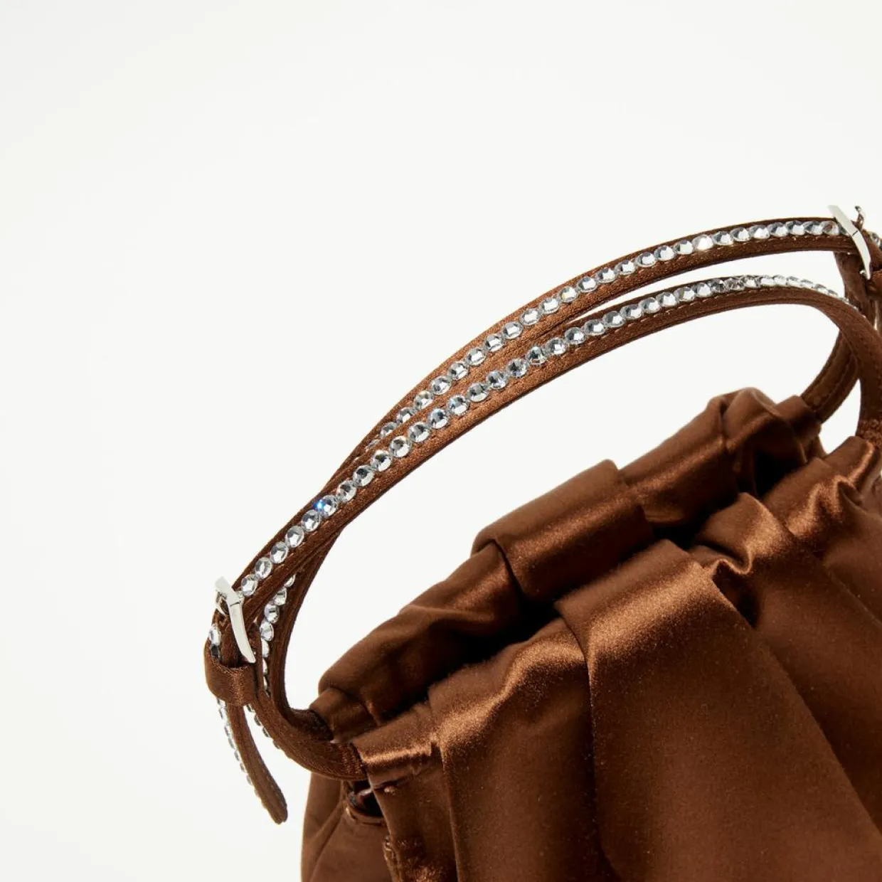 Sac à main en Soie cristal Vittoria moka - 16.5x16x7 cm-Amina Muaddi Best
