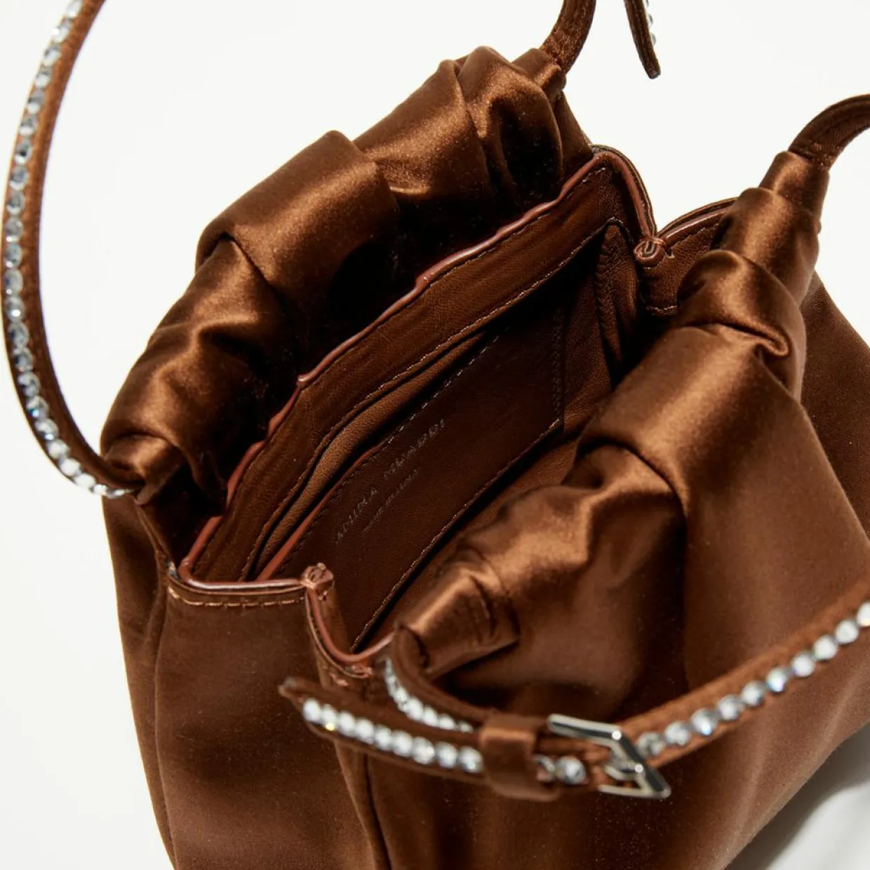 Sac à main en Soie cristal Vittoria moka - 16.5x16x7 cm-Amina Muaddi Best