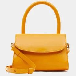 Sac à main mini en Cuir Semi Patent Léa orange - 10,5x16,5x7 cm-By Far Outlet