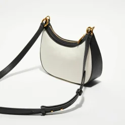 Sac bandoulière en Coton Bio & Cuir naturel/noir - 22.5x12x6 cm-Bally Outlet