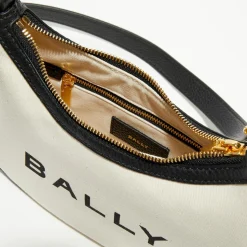 Sac bandoulière en Coton Bio & Cuir naturel/noir - 22.5x12x6 cm-Bally Outlet