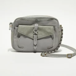 Sac bandoulière en Cuir Orelia Cross vert menthe - 23x17.5x7 cm-Mila Louise Outlet