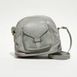 Femme Mila Louise Sacs^Sac bandoulière en Cuir Pala vert menthe - 25x21x14 cm