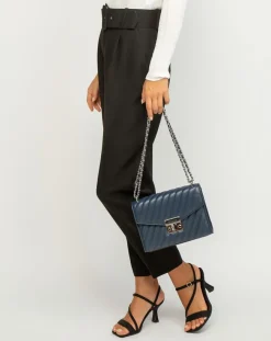 Femme Michael Kors Sacs^Sac bandoulière en Cuir Rose bleu marine - 23x18x5 cm
