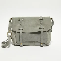 Femme Mila Louise Sacs^Sac besace en Cuir Olou X vert menthe - 35x23x13 cm