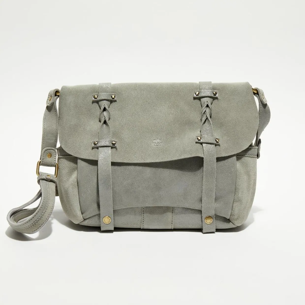 Femme Mila Louise Sacs^Sac besace en Cuir Olou X vert menthe - 35x23x13 cm