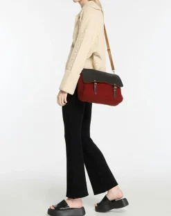 Femme Craie Sacs^Sac cartable réversible en Velours côtelé Maxi Maths marron 24x35x9 cm