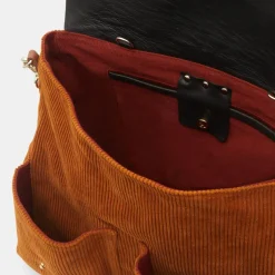 Femme Craie Sacs^Sac cartable réversible en Velours côtelé Maxi Maths marron 24x35x9 cm