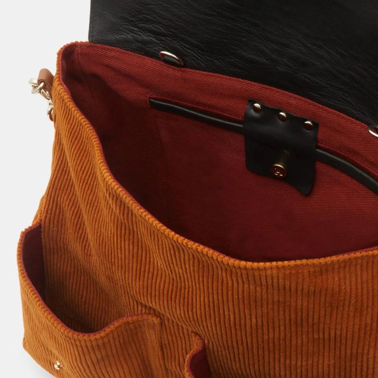 Femme Craie Sacs^Sac cartable réversible en Velours côtelé Maxi Maths marron 24x35x9 cm
