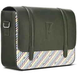 Femme Maison Faret Sacs^Sac en Cuir & Toile enduite Moulleau vert/multicolore - 22x30x9 cm