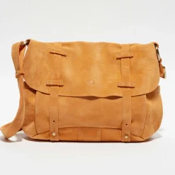 Sac en Cuir Bernie V pêche - 25x33x9 cm-Mila Louise