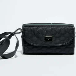 Sac en Toile brodée Je t'Attends Je t'Aime nº1 noir - 14x25x7 cm-Mauboussin Sale