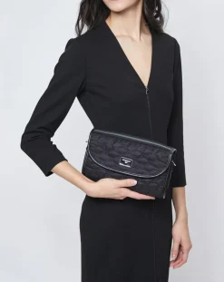 Sac en Toile brodée Je t'Attends Je t'Aime nº1 noir - 14x25x7 cm-Mauboussin Sale