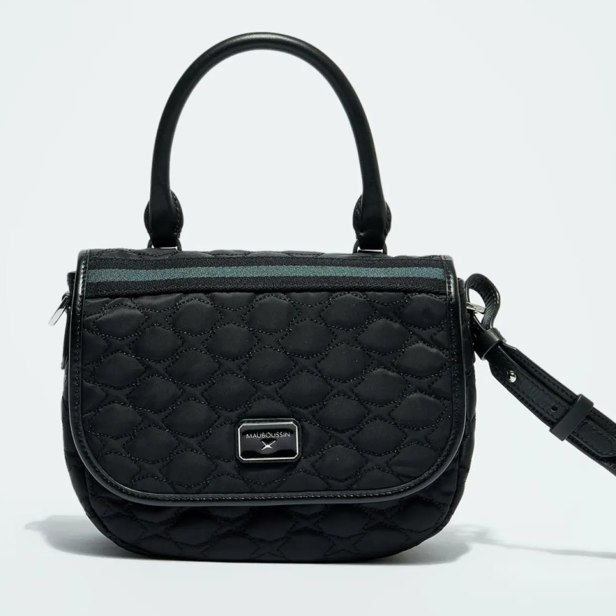 Sac en Toile brodée Je t'Attends Je t'Aime nº2 noir - 20x25x8 cm-Mauboussin Sale