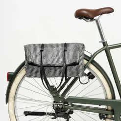 Sac en Toile enduite & Cuir Faret noir/blanc - 38x36x8.5 cm-Maison Faret Clearance