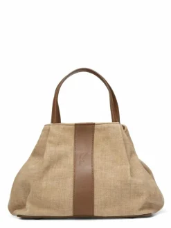 Femme Maison Faret Sacs^Sac en Toile Pin Beige - 20,5x26,5x15,5 cm