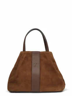 Sac en Velours de Cuir Pin Marron - 20,5x26,5x15,5 cm-Maison Faret Best