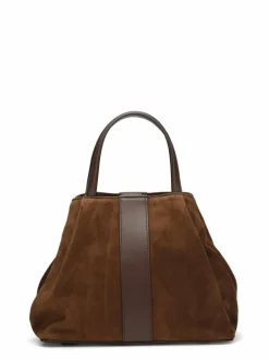 Sac en Velours de Cuir Pin Marron - 20,5x26,5x15,5 cm-Maison Faret Best