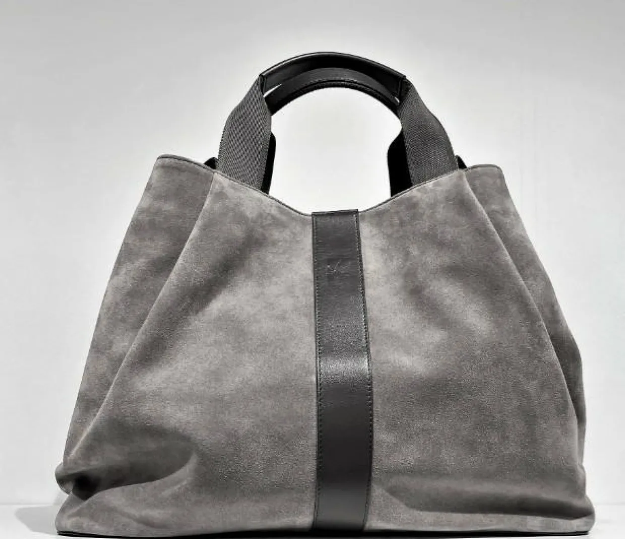 Sac en Velours de Cuir Pin Gris - 20,5x26,5x15,5 cm-Maison Faret Best