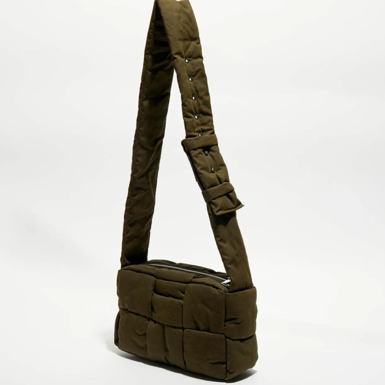 Sac photo rembourré Arco taille moyenne olive - 18x28x9 cm-Bottega Veneta Outlet