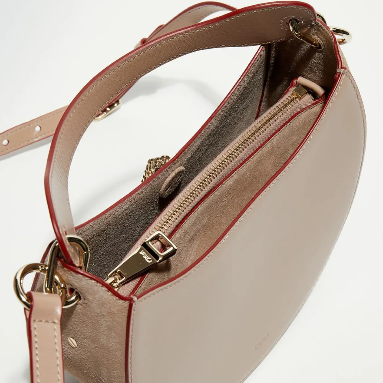Sac porté épaule en Cuir Arlène beige rosé - 25x20x9cm-Chloé Outlet