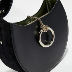 Sac porté épaule en Cuir Arlène noir - 25x20x9 cm-Chloé Discount