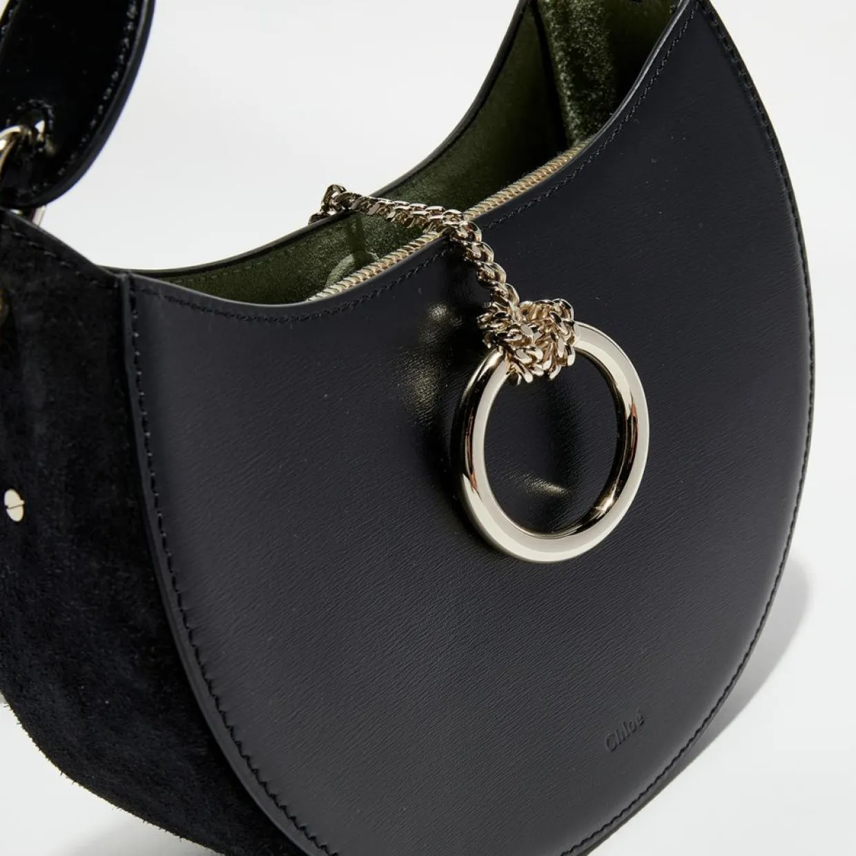 Sac porté épaule en Cuir Arlène noir - 25x20x9 cm-Chloé Discount