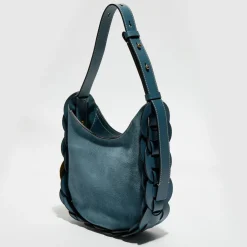 Femme Chloé Sacs^Sac porté épaule en Velours de Cuir Darryl bleu - 25x20x9 cm